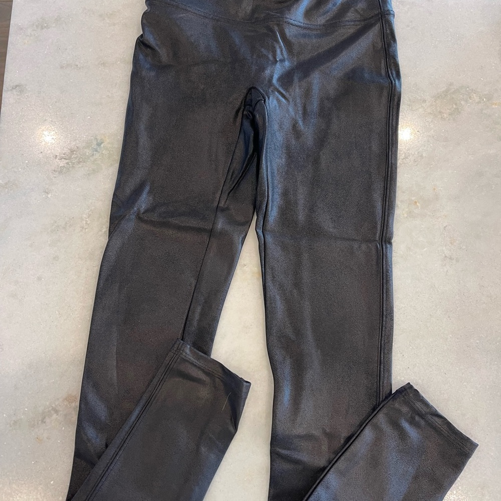 SPANX Black Faux Leather Leggings